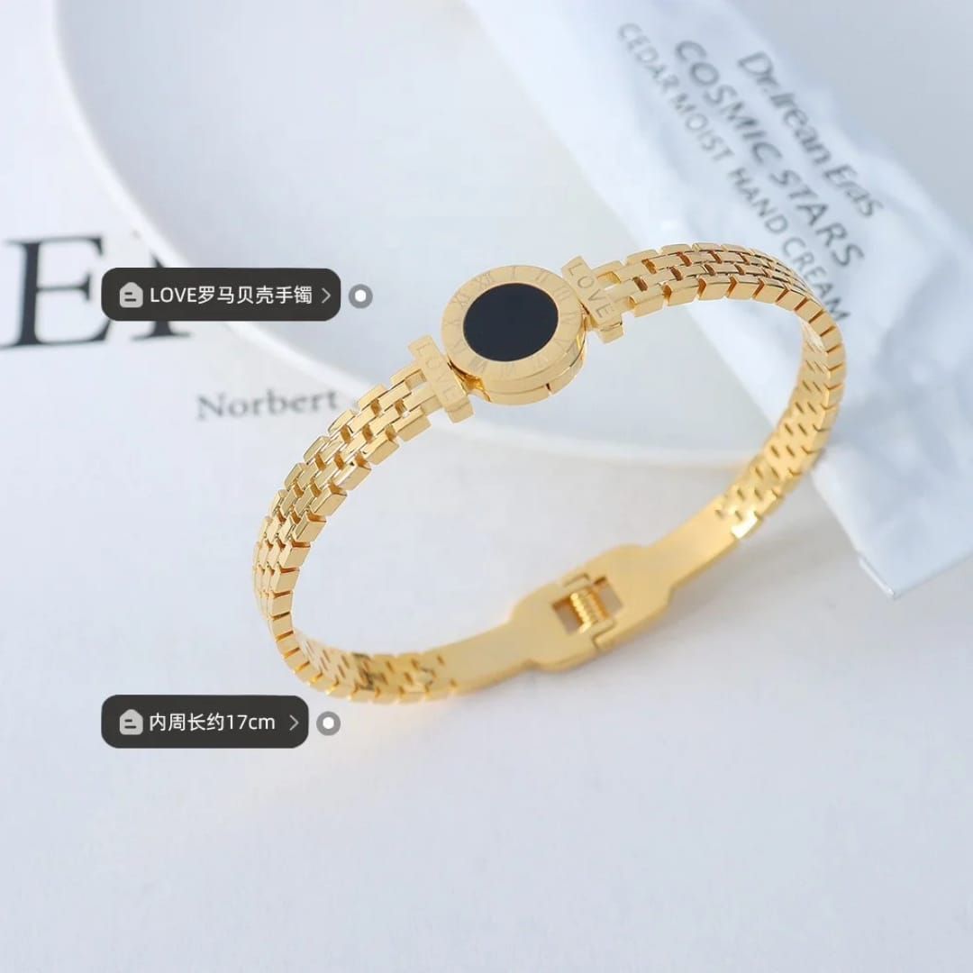 Stillness Luxury Roman Dial Stainless Steel Bangle Bracelet for Women