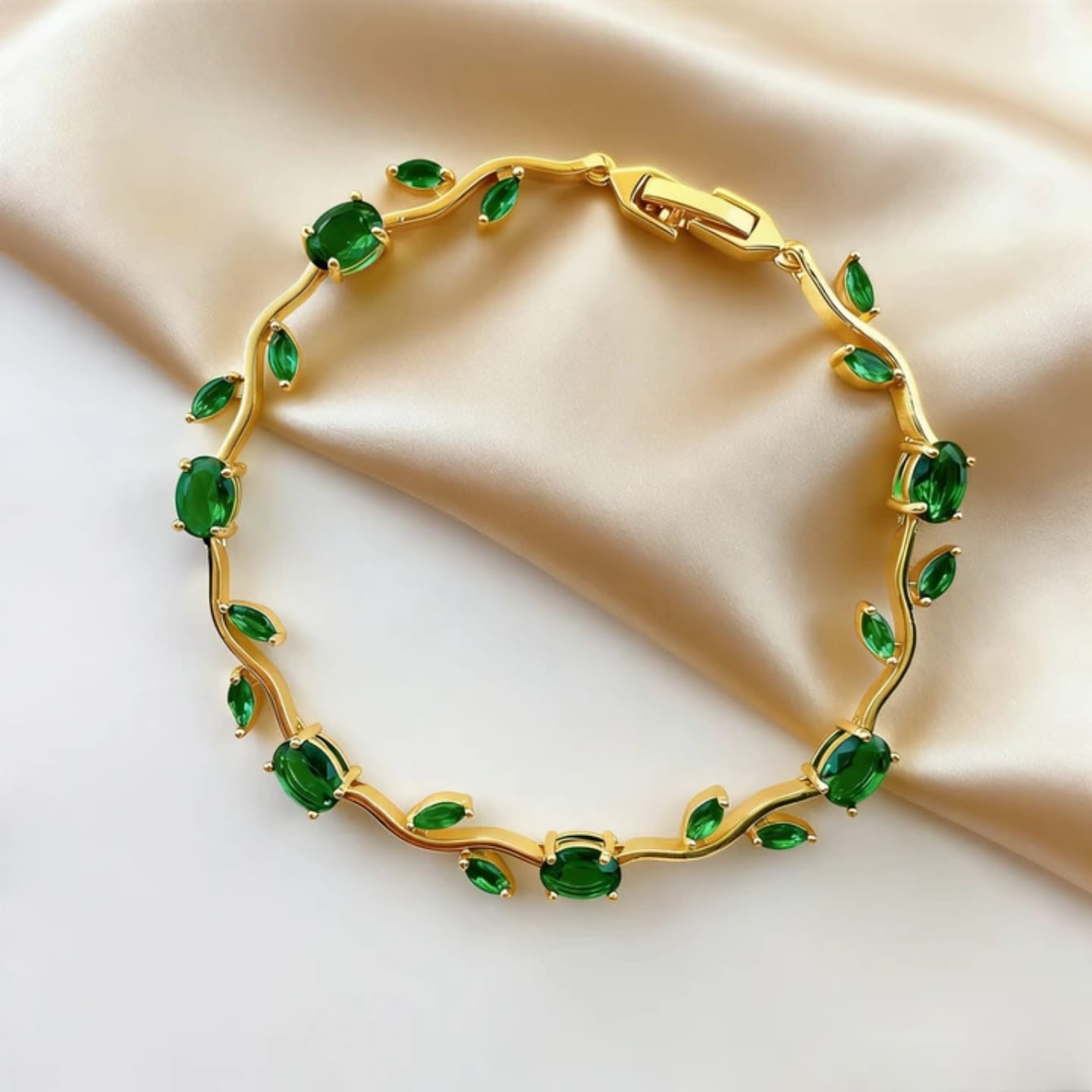 Aurora Vine Gold Plated Crystal Bracelet for Women