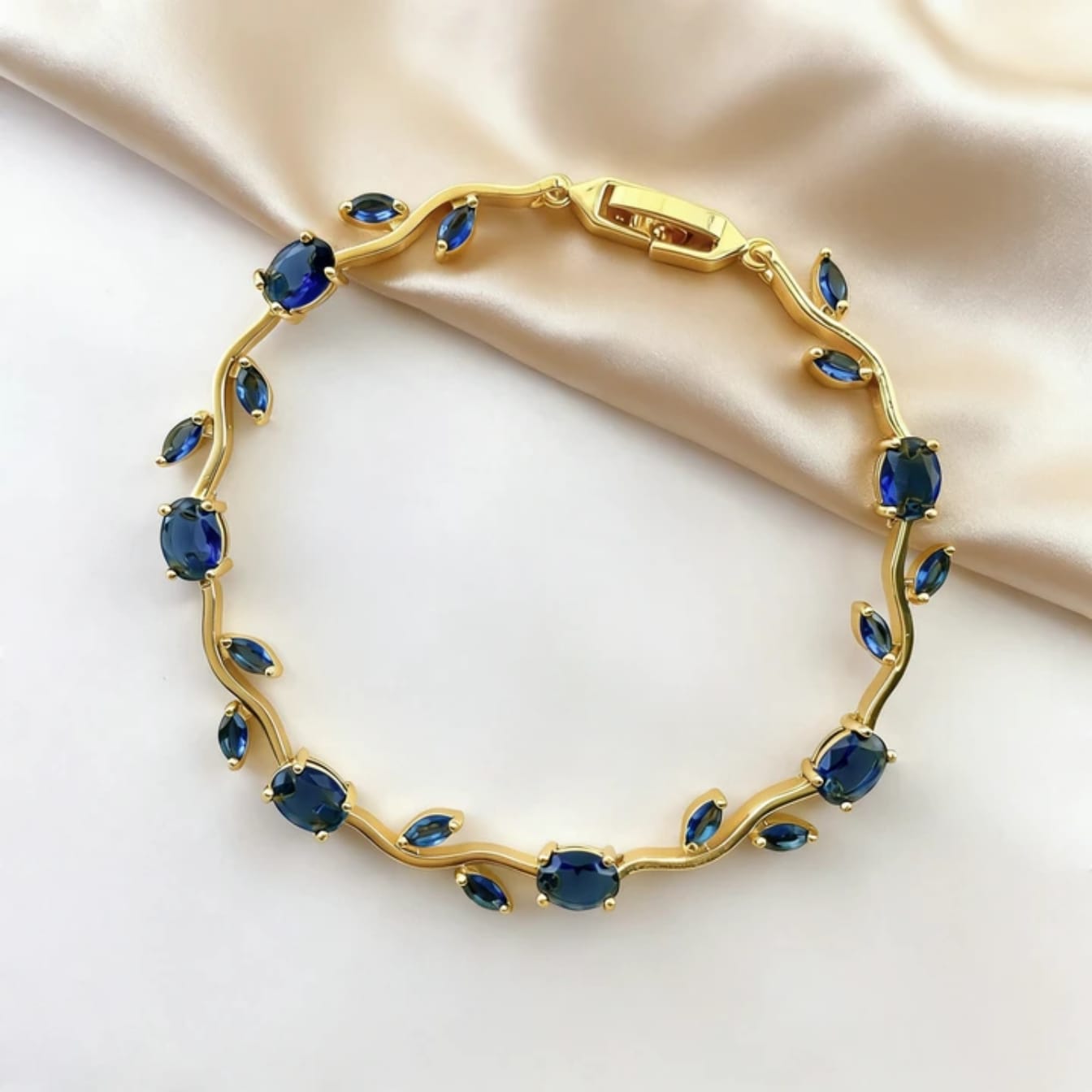 Aurora Vine Gold Plated Crystal Bracelet for Women