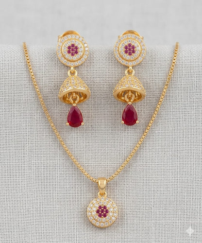 Stillness Fancy Zircone Locket Set Special Sale Premium Edition for Women