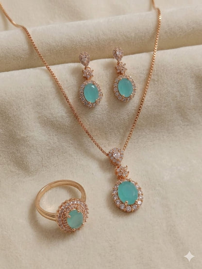 Stillness Fancy Zircone Locket Set Special Sale Premium Edition for Women