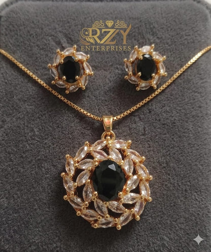 Stillness Fancy Zircone Locket Set Special Sale Premium Edition for Women