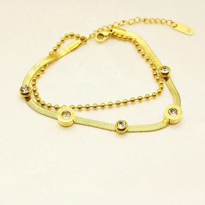 Luna Beads Stainless Steel Double Layer Bracelet for Women