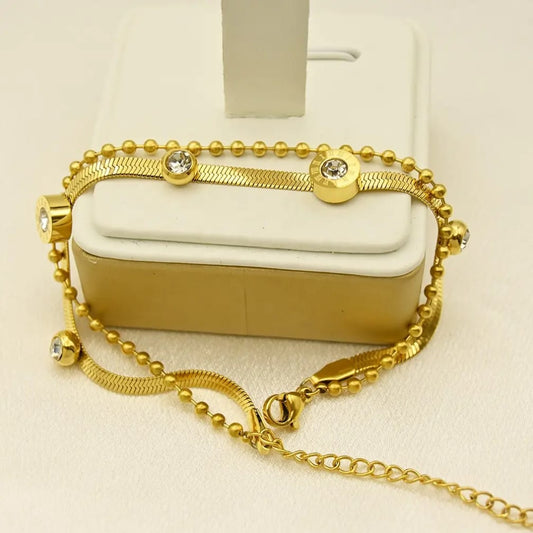 Luna Beads Stainless Steel Double Layer Bracelet for Women