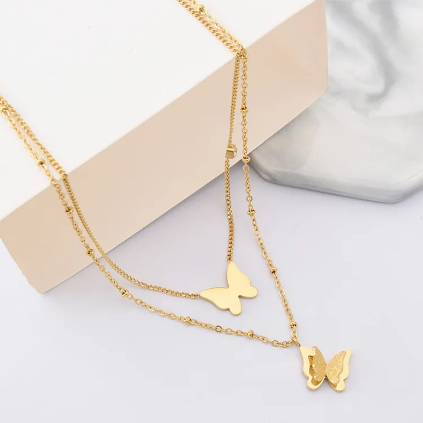 Flutter Grace Butterfly Stainless Steel Locket Chain for Women