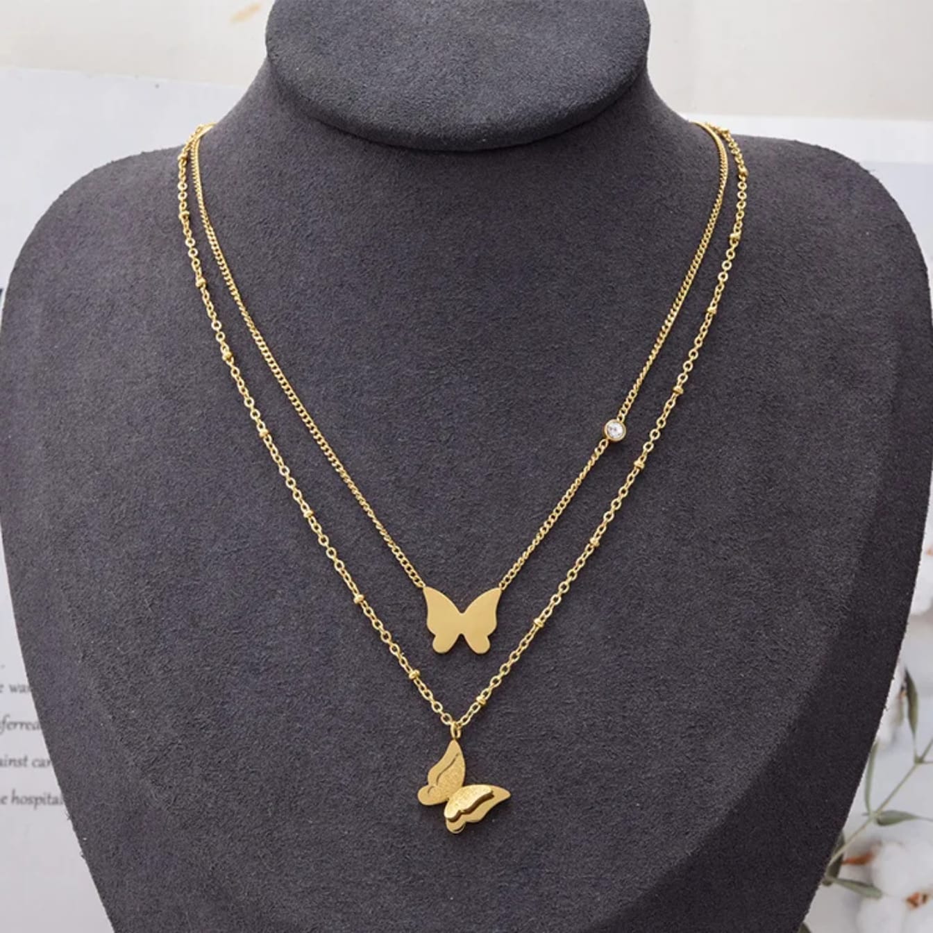 Flutter Grace Butterfly Stainless Steel Locket Chain for Women