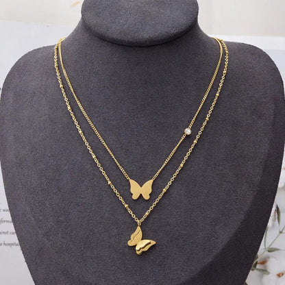Flutter Grace Butterfly Stainless Steel Locket Chain for Women