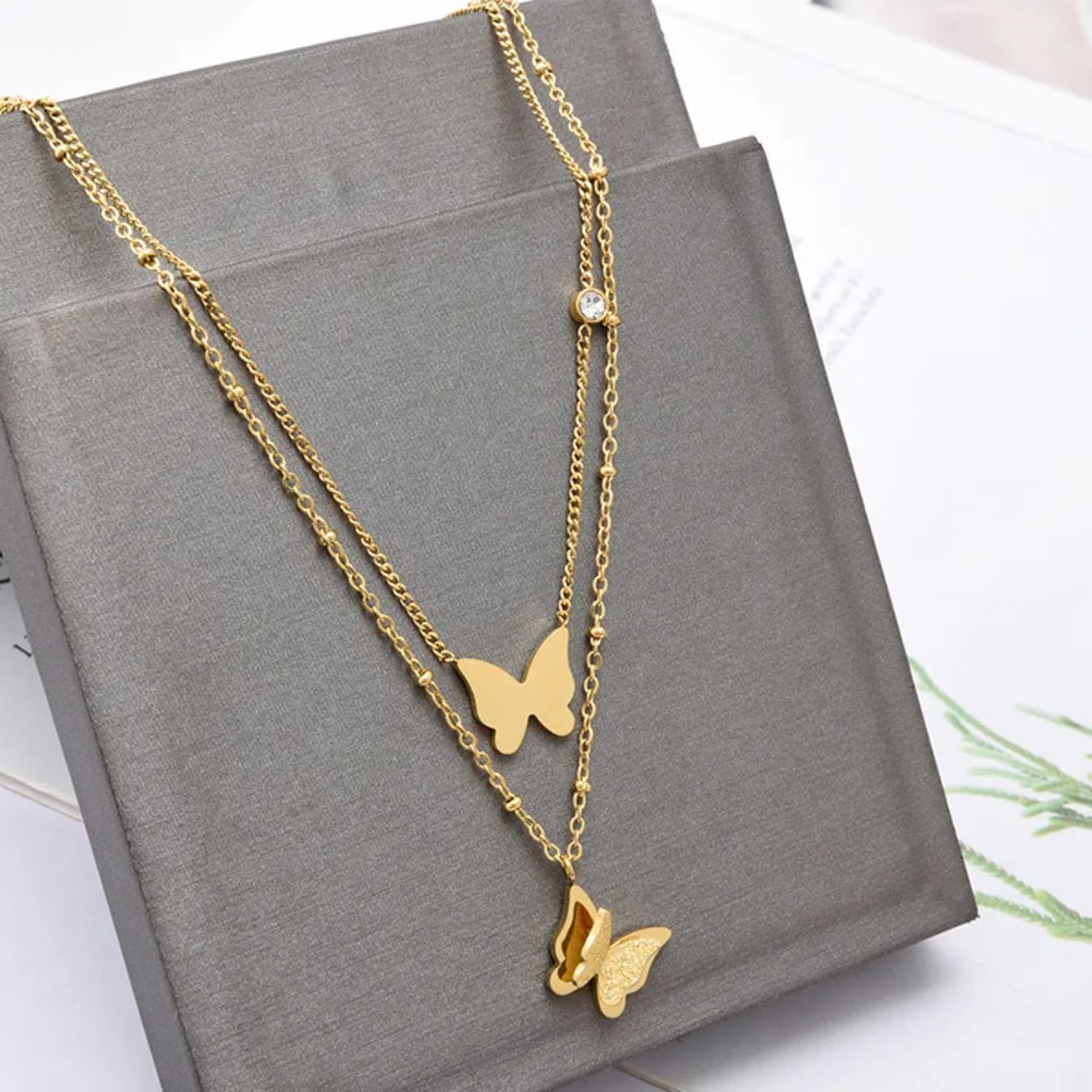 Flutter Grace Butterfly Stainless Steel Locket Chain for Women