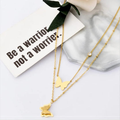 Flutter Grace Butterfly Stainless Steel Locket Chain for Women