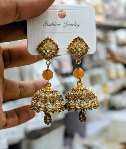 Noor-e-Kashmir Classic Jhumka Earrings for Women