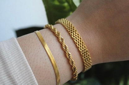 Trinity Luxe Stainless Steel 3 Piece Bracelet Set for Women