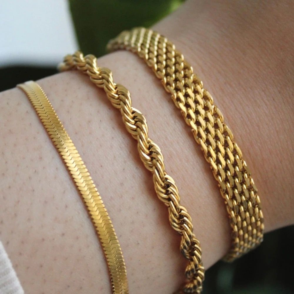 Trinity Luxe Stainless Steel 3 Piece Bracelet Set for Women