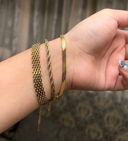 Trinity Luxe Stainless Steel 3 Piece Bracelet Set for Women