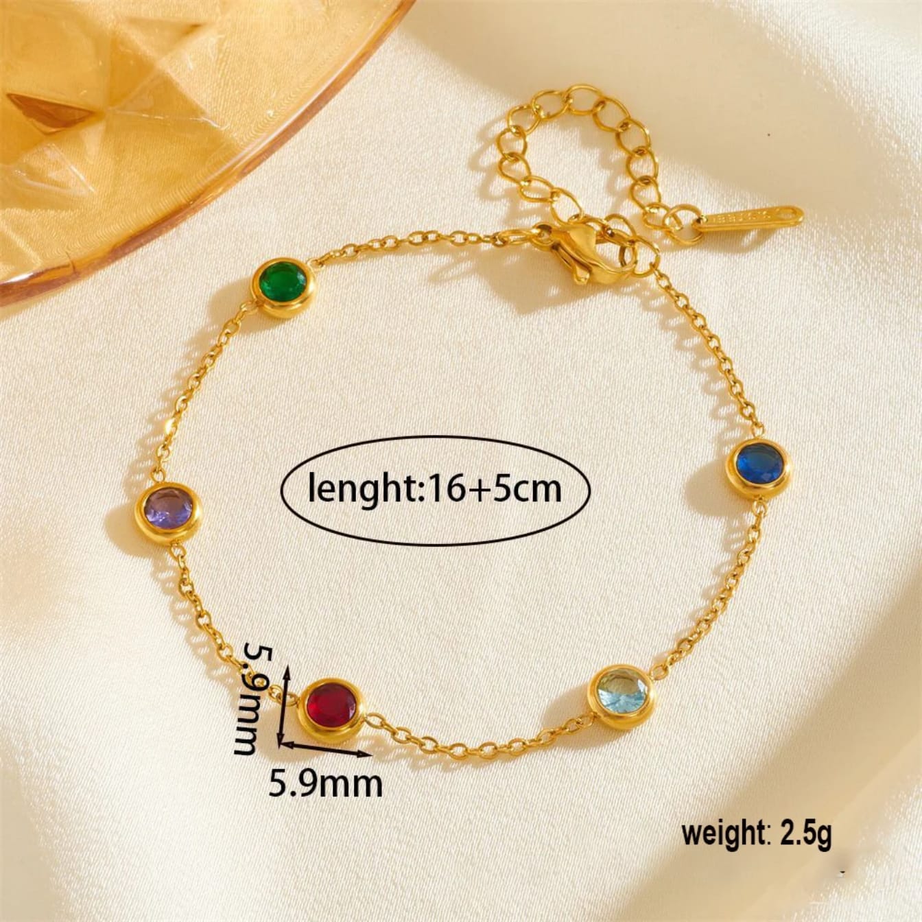 Stillness Luxe Multi-Stone 316L Stainless Steel Necklace & amp Bracelet Set for Women