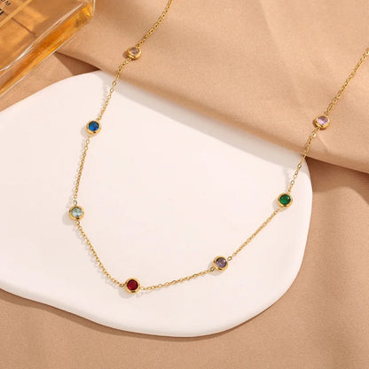 Stillness Luxe Multi-Stone 316L Stainless Steel Necklace & amp Bracelet Set for Women