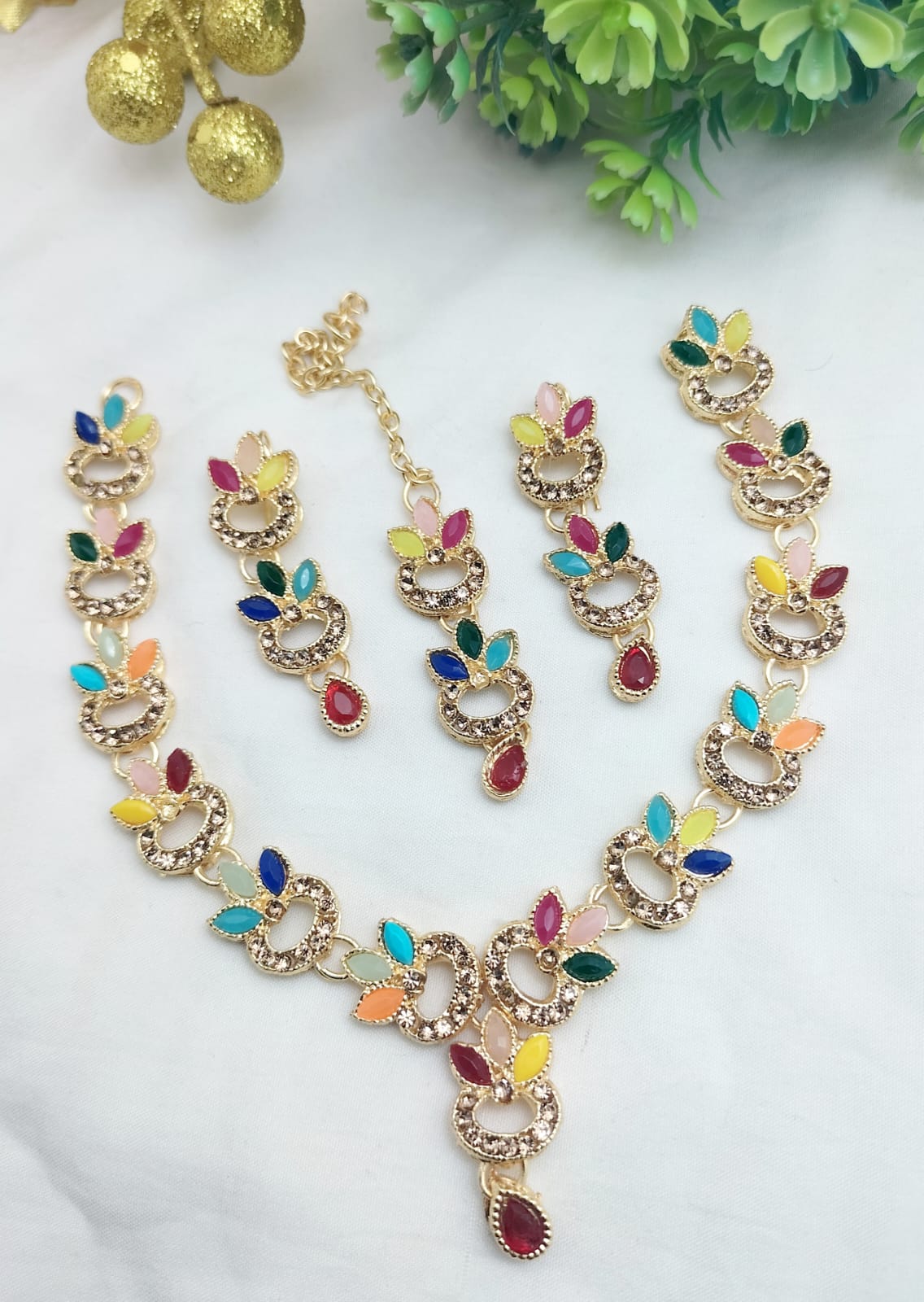 Elegant Kundan & amp  Zircon Necklace Set for Women