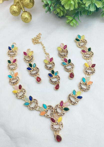 Elegant Kundan & amp  Zircon Necklace Set for Women