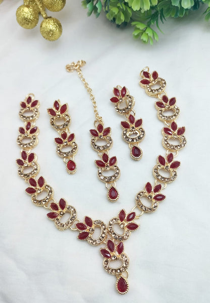 Elegant Kundan & amp  Zircon Necklace Set for Women