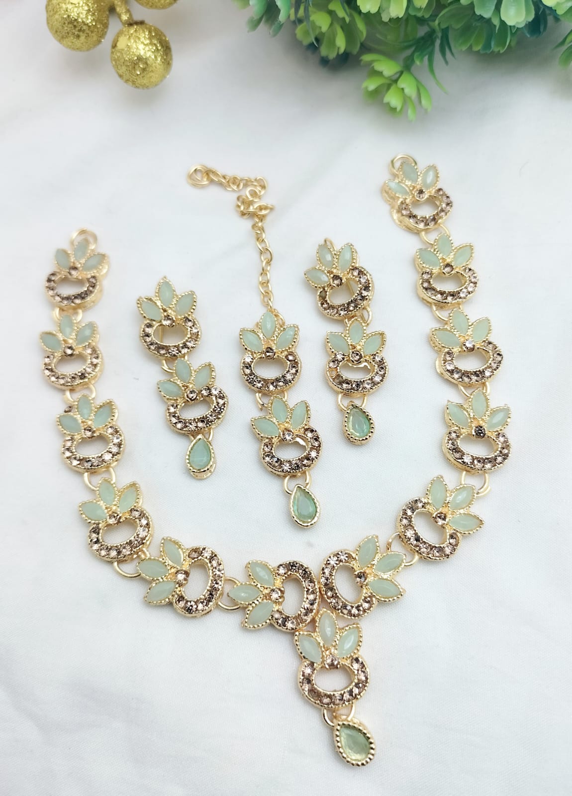 Elegant Kundan & amp  Zircon Necklace Set for Women