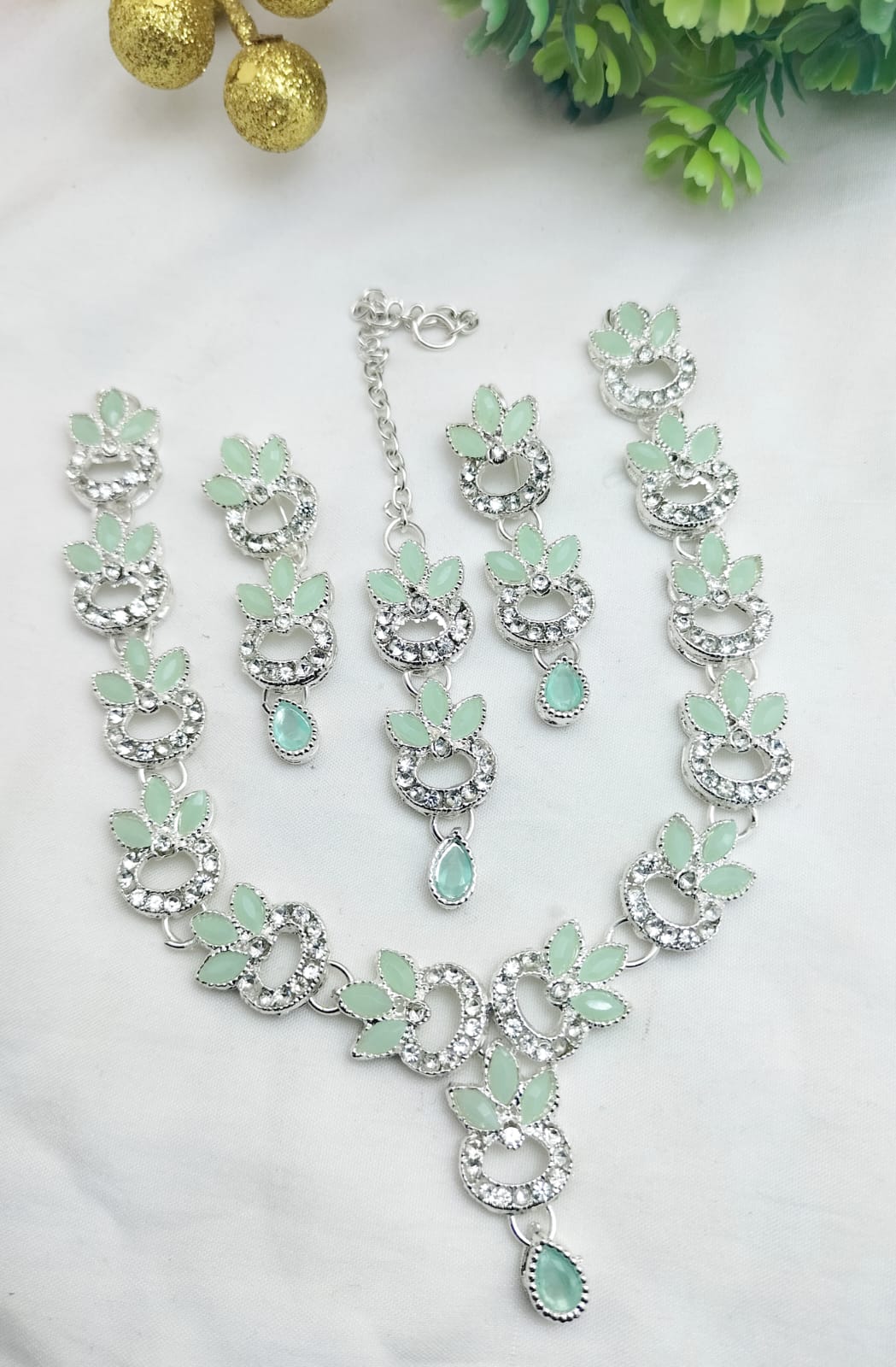 Elegant Kundan & amp  Zircon Necklace Set for Women