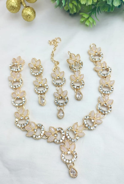 Elegant Kundan & amp  Zircon Necklace Set for Women