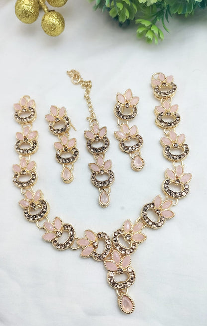 Elegant Kundan & amp  Zircon Necklace Set for Women