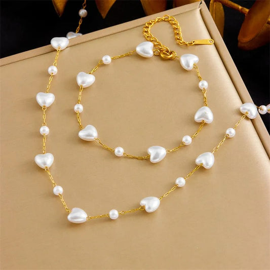 Stillness Heart Halo Stainless Steel Mala Bracelet Set for Women
