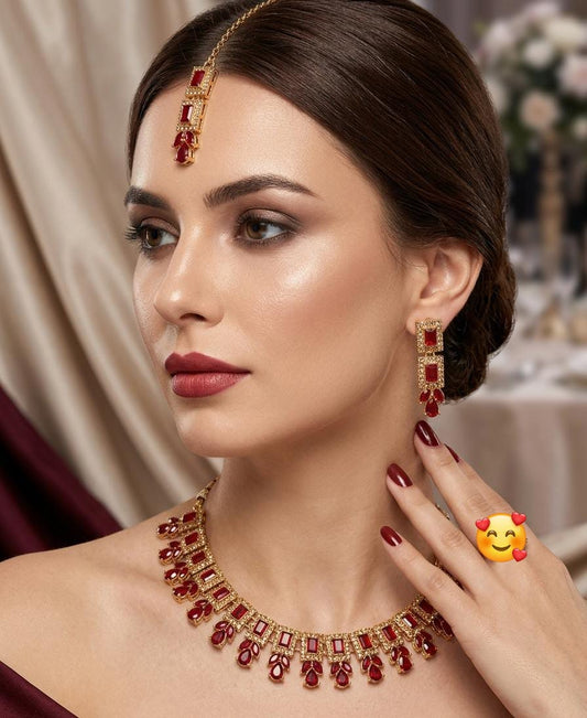 Elegant Zircon Necklace Set for Women  Premium Party Wear Collection