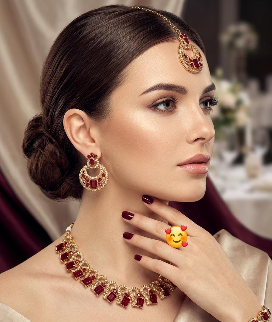 Elegant Zircon Necklace Set for Women  Premium Party Wear Collection
