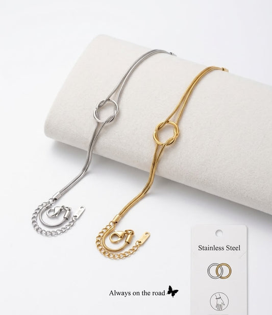 Dual Tone Bracelet Pair for Women – Gold & amp; Silver Edition