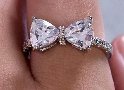Celeste Butterfly Crystal Adjustable Ring for Women – Silver Collection