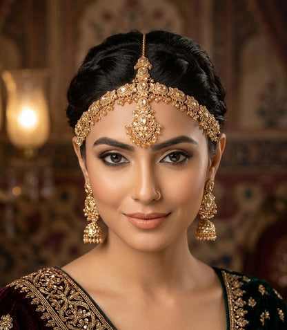 Royal Zircon Stone Matha Patti for Women – Bridal & amp; Party Wear