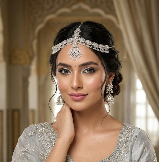 Royal Zircon Stone Matha Patti for Women – Bridal & amp; Party Wear