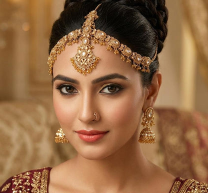 Royal Zircon Stone Matha Patti for Women – Bridal & amp; Party Wear