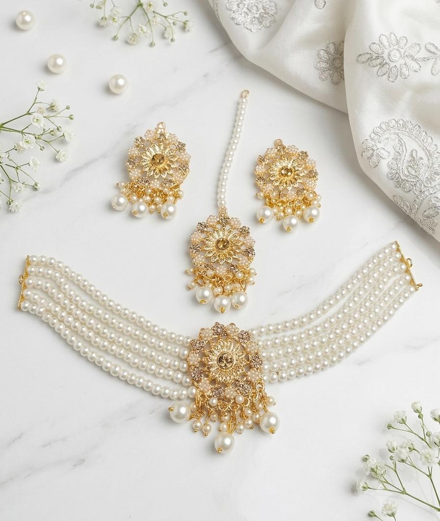 Bloom Petal Flower Choker Set for Women – Party Wear Collection