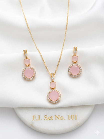 Luxe Zircon Locket Set for Women – Fancy Party Wear Collection