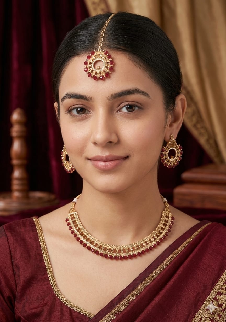 Man ju Choker Set with Tikka for Women – 6 Colors Available