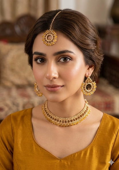 Man ju Choker Set with Tikka for Women – 6 Colors Available