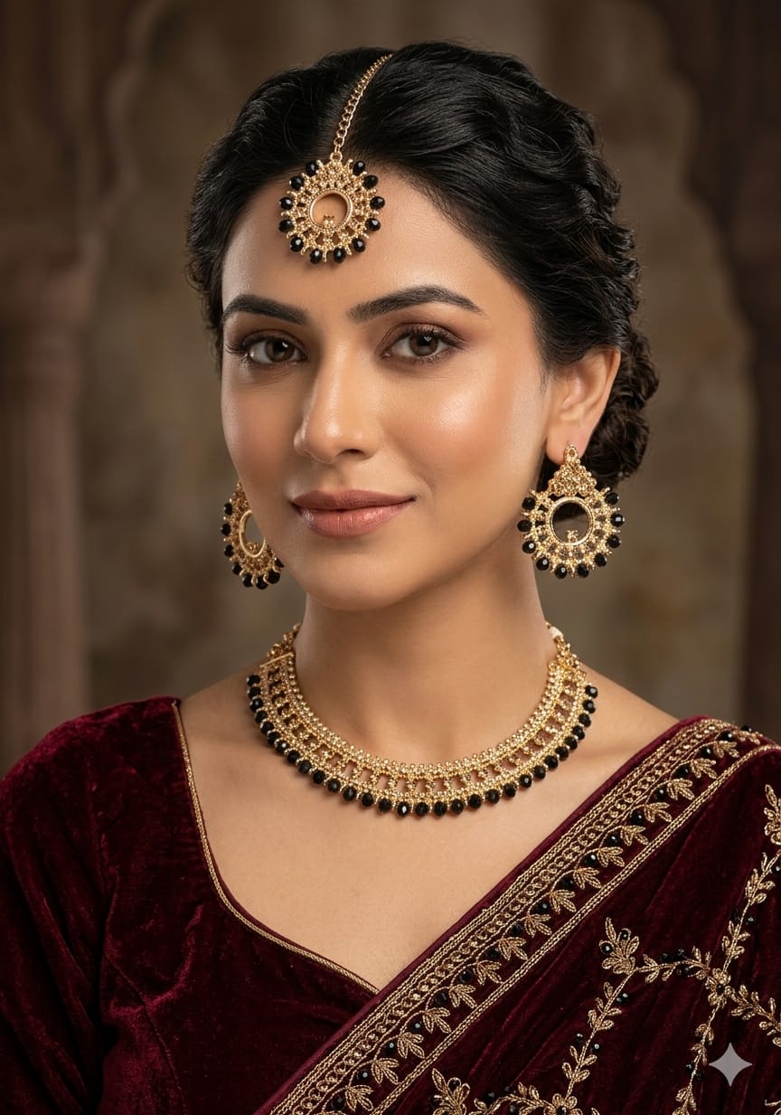 Man ju Choker Set with Tikka for Women – 6 Colors Available
