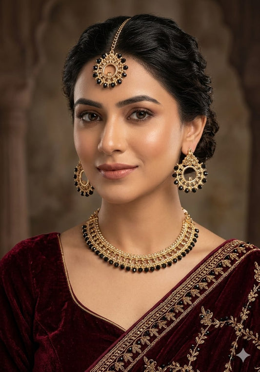 Man ju Choker Set with Tikka for Women – 6 Colors Available