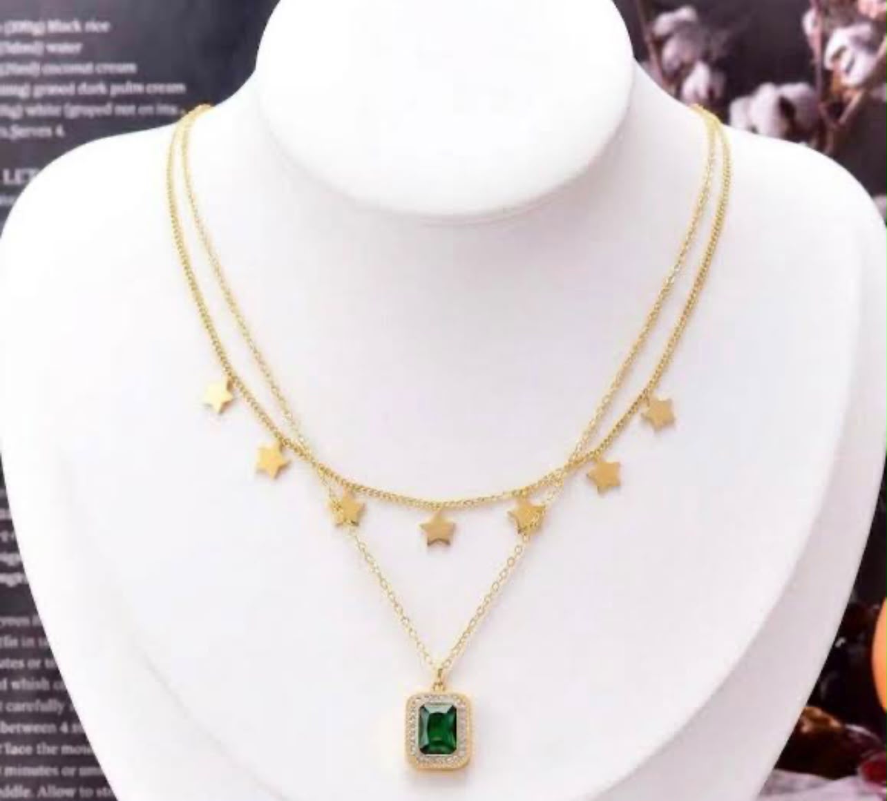 Celestial Double Layer Diamond Necklace for Women – Waterproof Stainless Steel