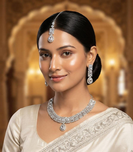 Aurora Zircon Necklace Set for Women – Premium Party Wear Collection