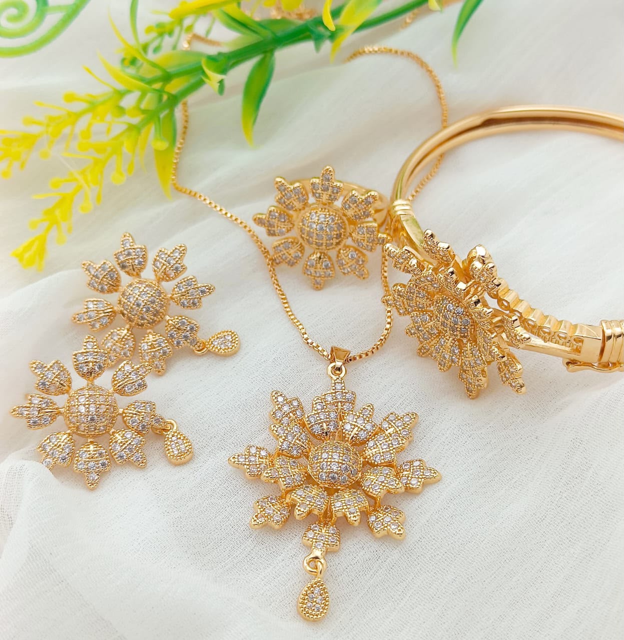 Luxury Gold Plated 4-Piece Combo Jewelry Set for Women