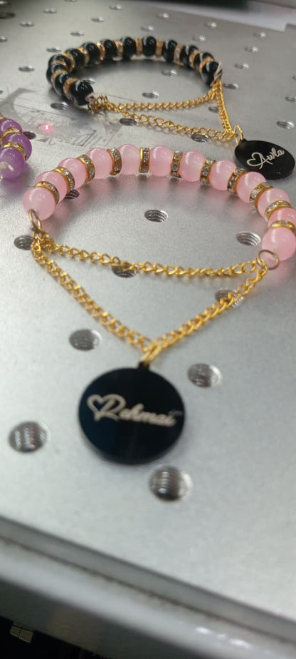 Personalized Marble Beads Name Bracelet for Women – Custom Gift Collection