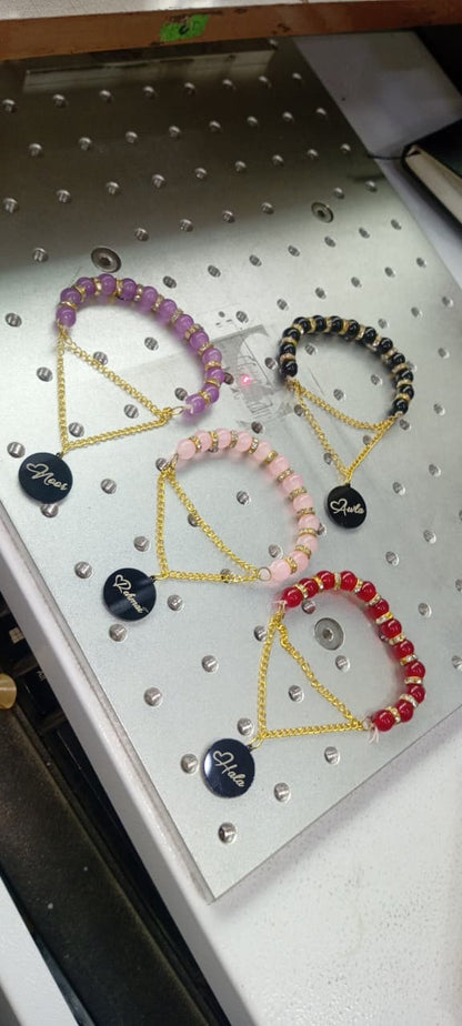 Personalized Marble Beads Name Bracelet for Women – Custom Gift Collection