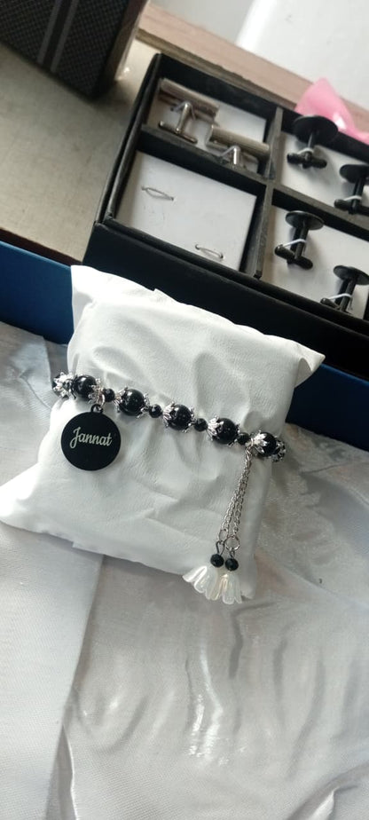 Personalized Marble Beads Name Bracelet for Women – Custom Gift Collection