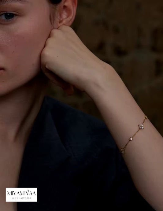 Luxe Zircon Stainless Steel Bracelet for Women – 316L Collection