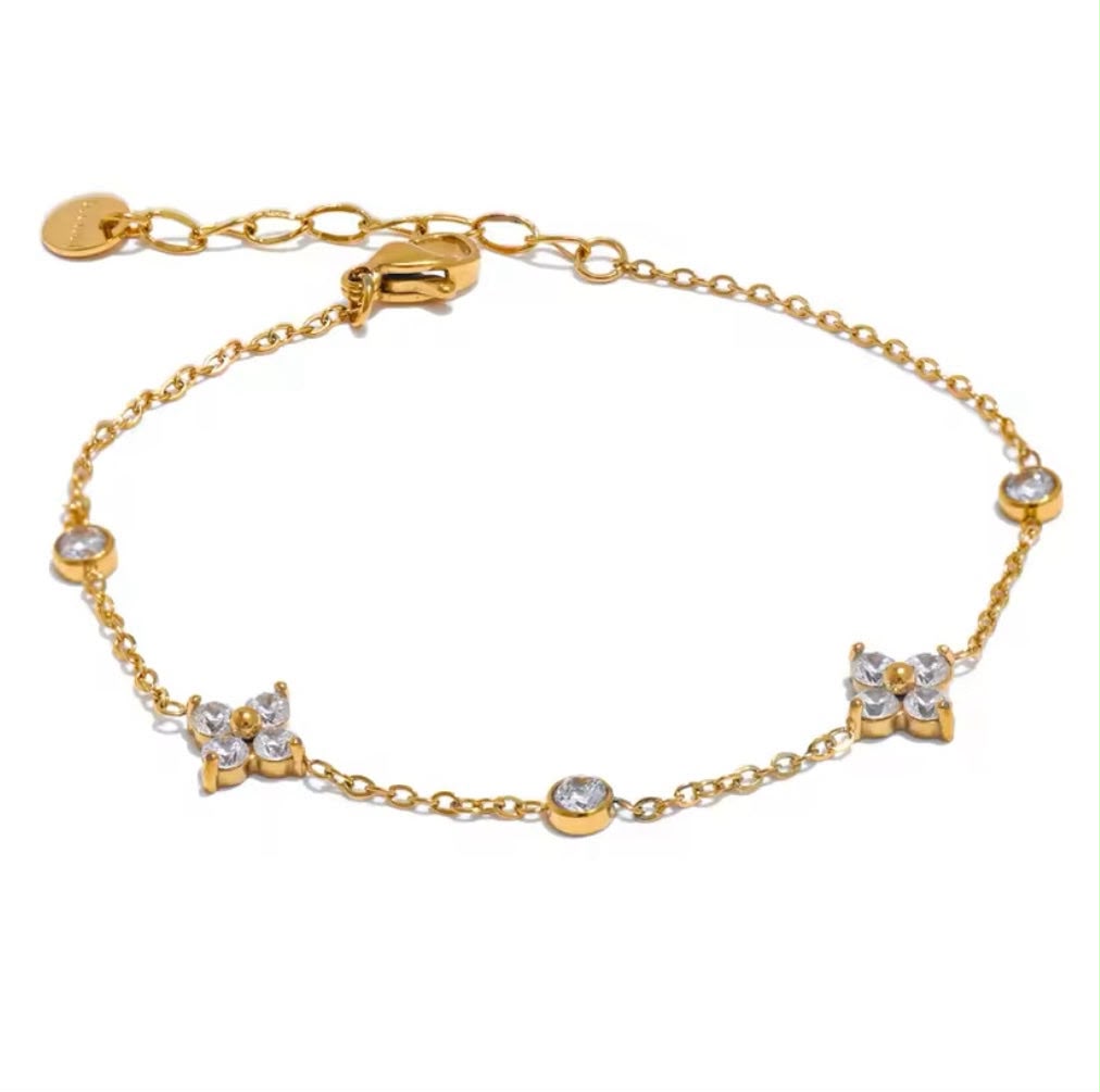 Luxe Zircon Stainless Steel Bracelet for Women – 316L Collection