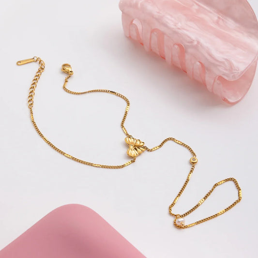 Signature 316L Stainless Steel Hand Chain for Women – Luxury Collection