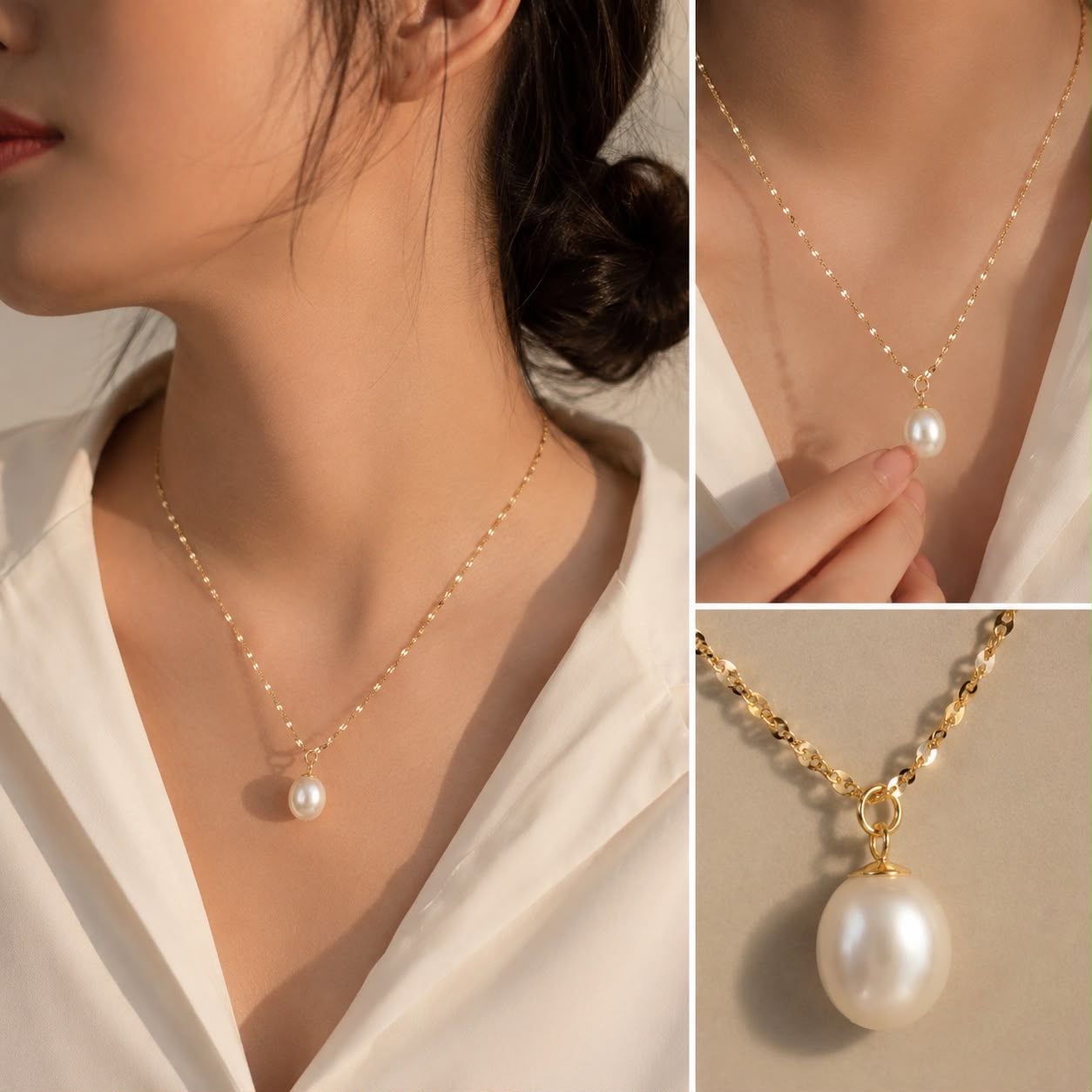 Luna Pearl Stainless Steel Necklace for Women – 316L Collection